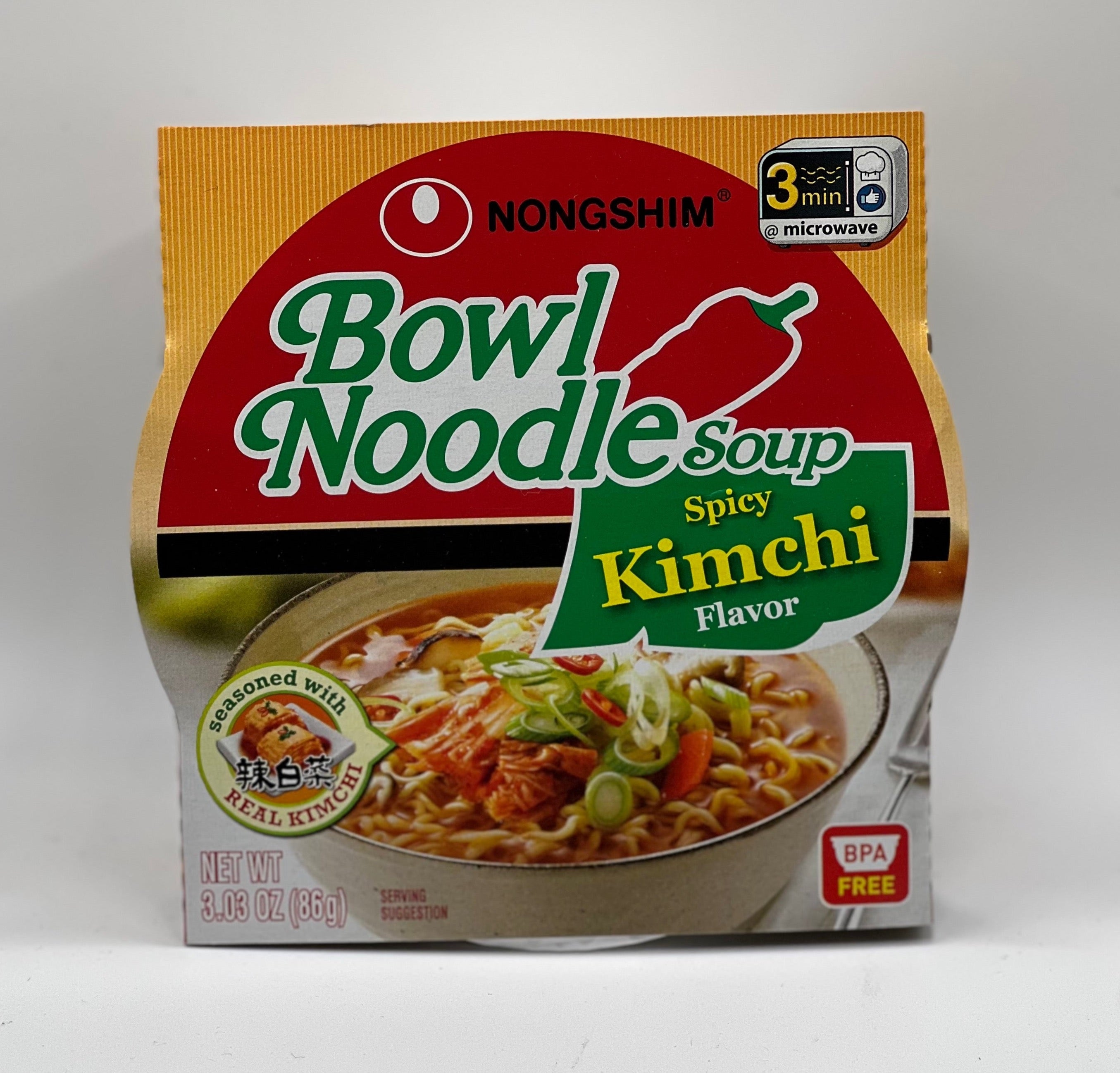 Nongshim Noodle Soup, Bowl, Hot & Spicy Flavor - 3.03 oz