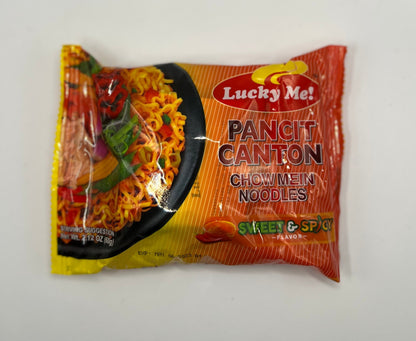 Lucky Me Pancit Canton Chow Mein Noodles - Sweet & Spicy