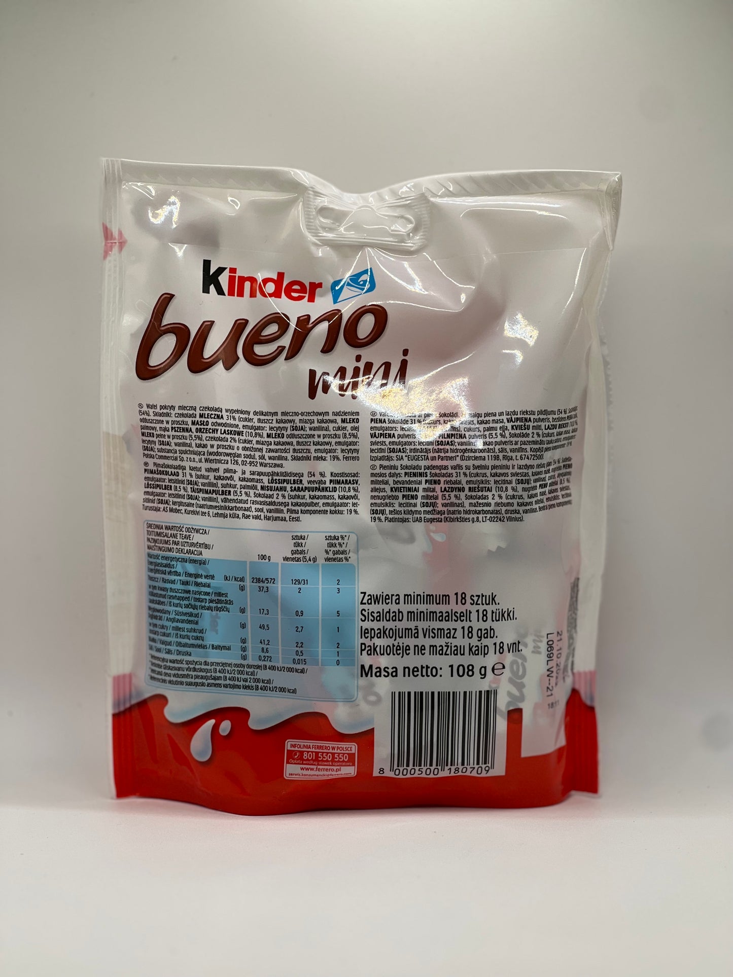 Calories in Kinder Bueno and Nutrition Facts