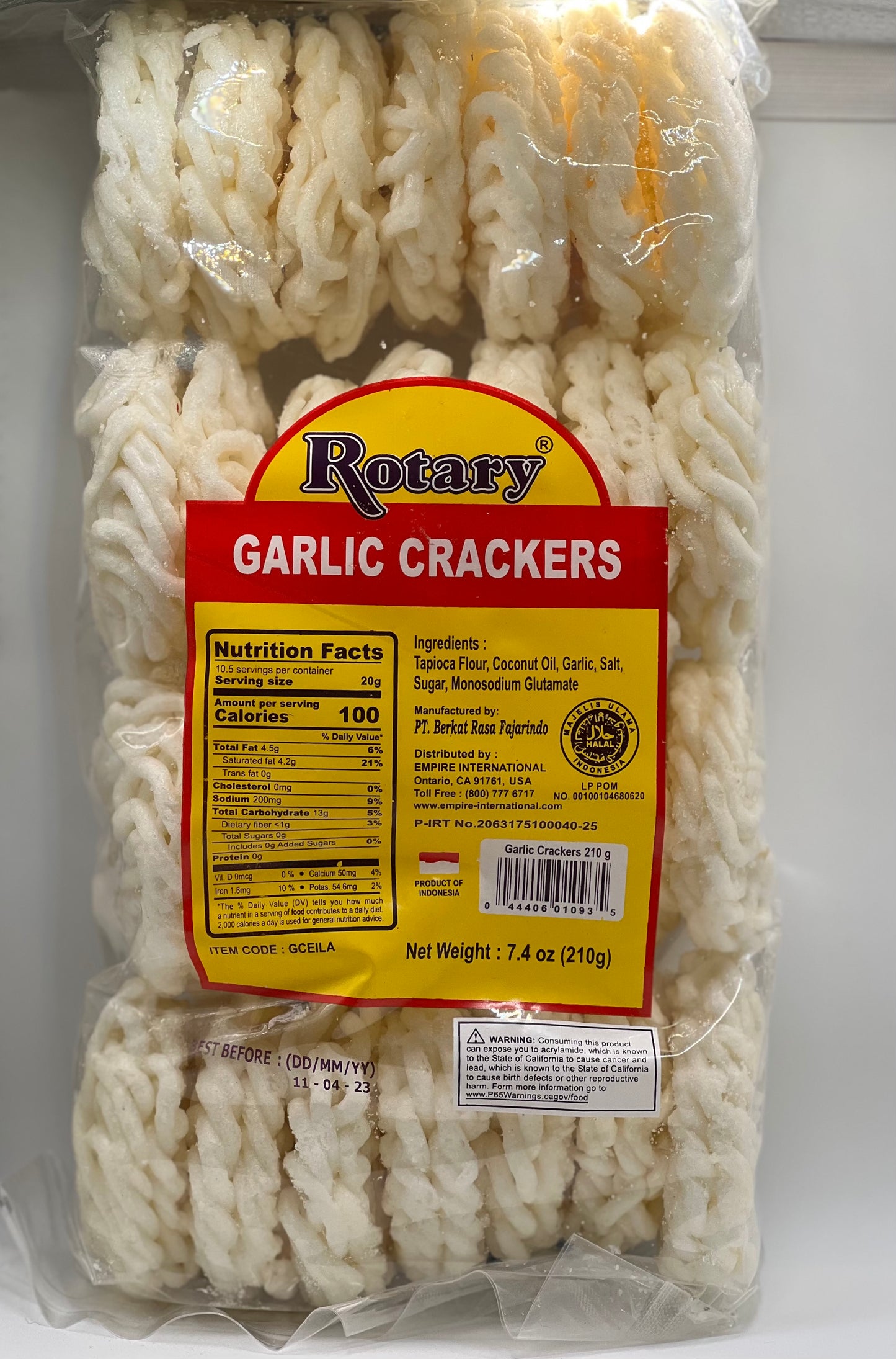 Rotary Garlic Crackers