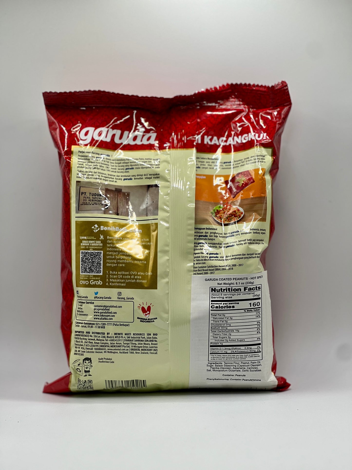 Garuda Coated Peanuts (Kacang Atom) - Hot