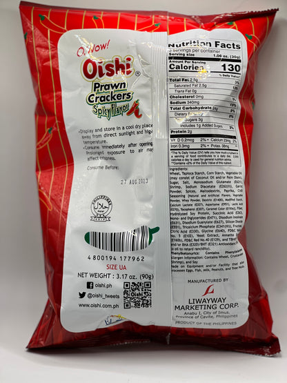 Oishi Spicy Prawn Crackers - 90g